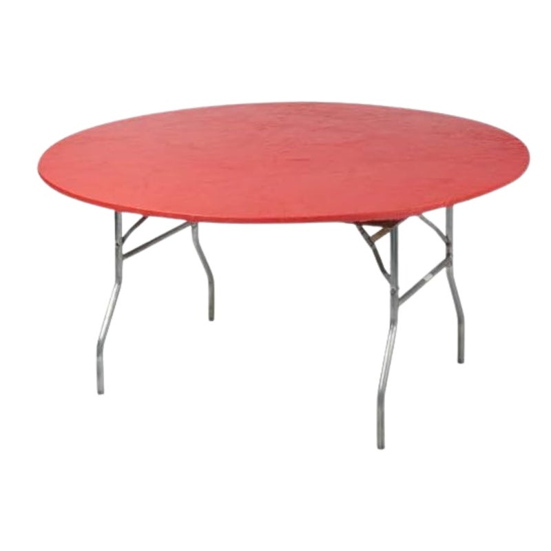 Kwik-Covers أغطية طاولات بلاستيكية مستديرة مقاس 72 بوصة من كويك-كفرز، مجموعة من 5 (أحمر) - Image 1